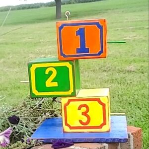 Handcrafted ABC 123 Blocks Birdhouse